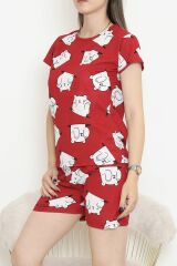 Şortlu Pijama Takımı Açıkbordo - 390.1287.