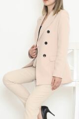 Düğmeli Blazer Ceket Açıkvizon - 354.1247.