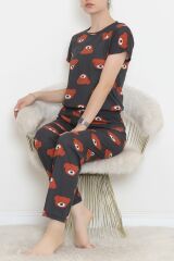 Desenli Pijama Takımı Antikahve - 130.1287.