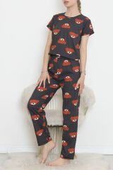 Desenli Pijama Takımı Antikahve - 130.1287.