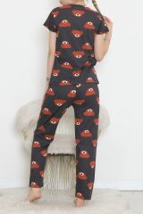 Desenli Pijama Takımı Antikahve - 130.1287.