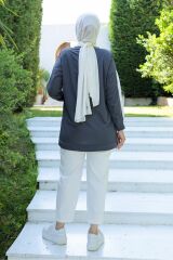 Şeritli Tunik Füme - 10034.1778.