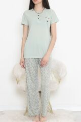 Düğmeli Pijama Takımı Açıkmint - 704.1287.