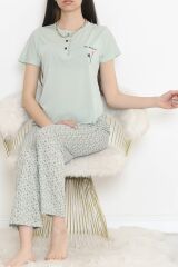 Düğmeli Pijama Takımı Açıkmint - 704.1287.