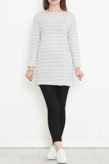 Çizgili Tunik Gri - 11313.1567.