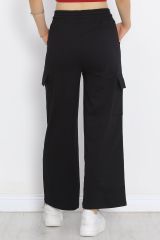 Geniş Paça Kargo Cep Eşofman Altı Siyah - 330492.1608.