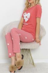 Desenli Pijama Takımı Koyugül - 18735.1567.
