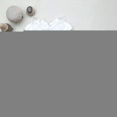 1-2-3 Yaş Payetli Mickey Nakışlı  Kısa Kollu Brode Etekli 2li Kız Bebek Takımı