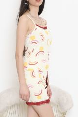 Şortlu Pijama Takımı Bordosarı - 178.1287.