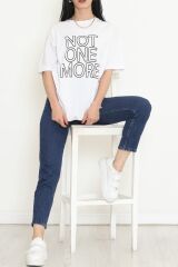 Baskılı Oversize Tişört Beyaz - 16504.1567.