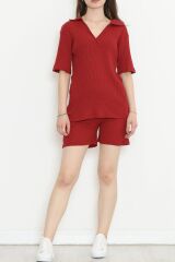 Polo Yaka Şortlu Takım Bordo - 11259.1567.