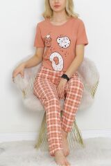 Desenli Pijama Takımı Açıkkahve - 18735.1567.