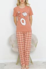 Desenli Pijama Takımı Açıkkahve - 18735.1567.