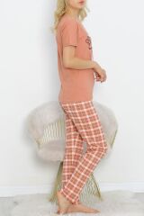 Desenli Pijama Takımı Açıkkahve - 18735.1567.