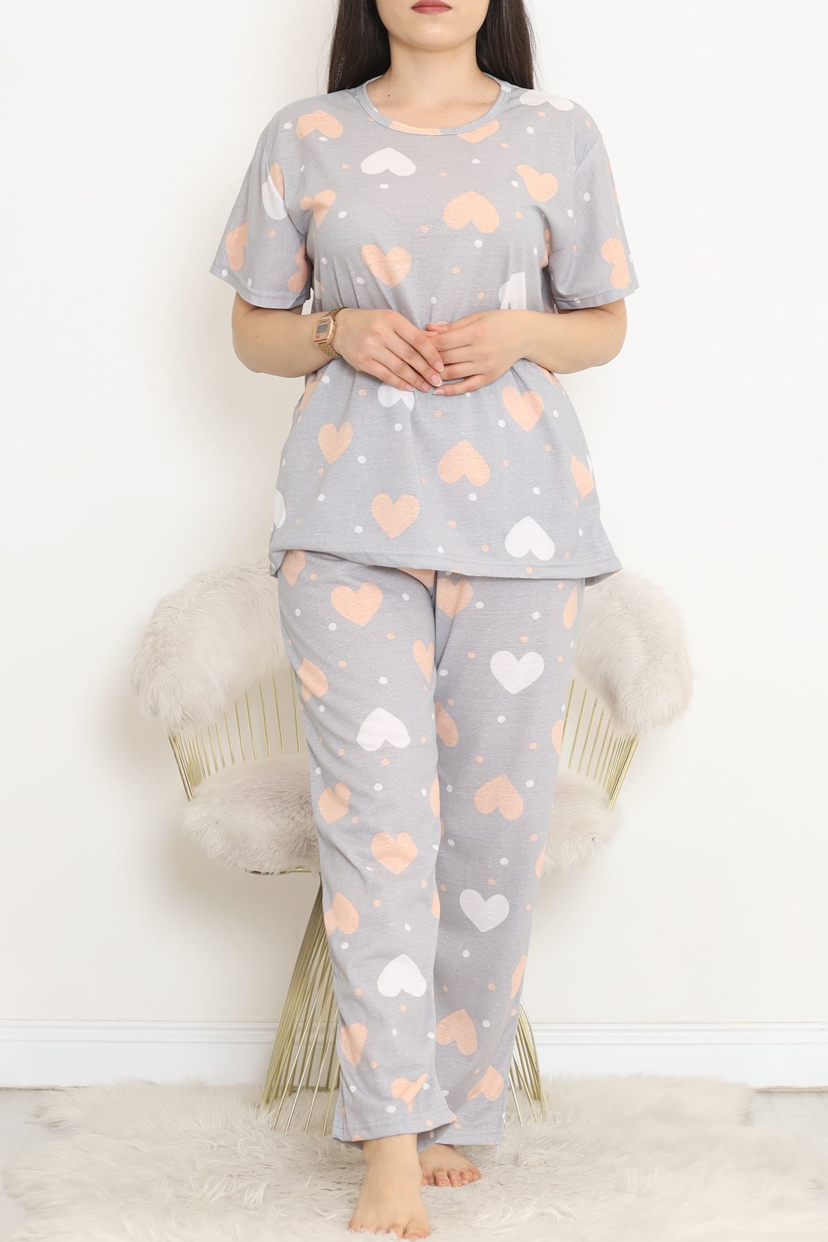 Büyük Beden Rotasyon Pijama Takımı Grisomon - 400.1287.