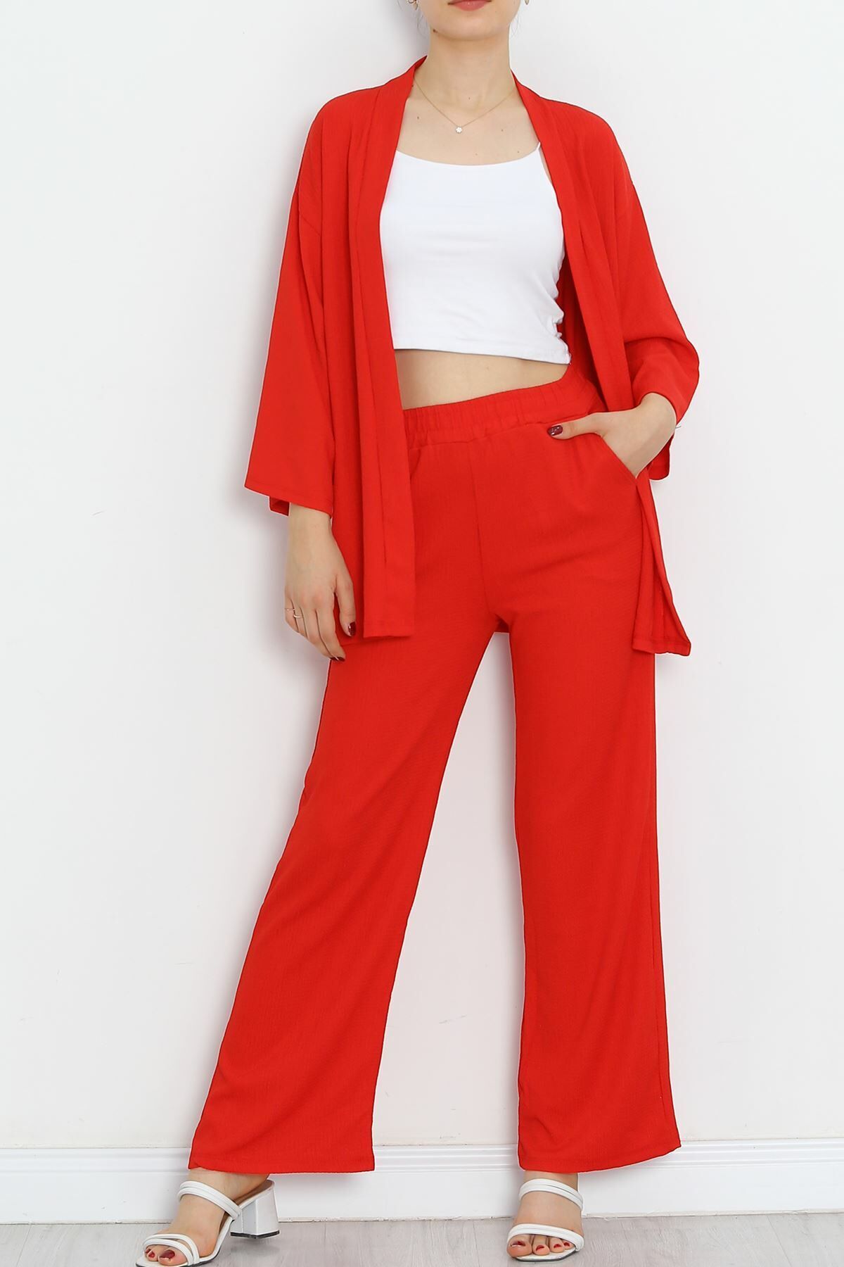 Uzun Kimono Takım Kırmızı - 722.1247.