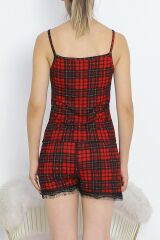 Şortlu Pijama Takımı Siyahkırmızı - 178.1287.