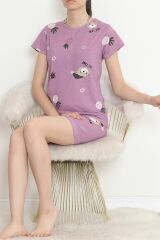 Şortlu Pijama Takımı Lila1 - 390.1287.