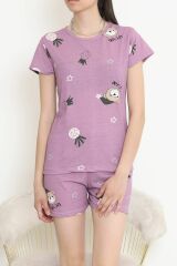 Şortlu Pijama Takımı Lila1 - 390.1287.