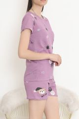 Şortlu Pijama Takımı Lila1 - 390.1287.