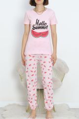Desenli Pijama Takımı Açıkpembe - 18964.1567.