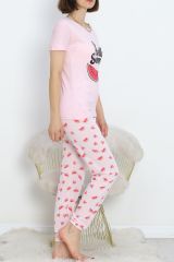 Desenli Pijama Takımı Açıkpembe - 18964.1567.