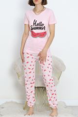 Desenli Pijama Takımı Açıkpembe - 18964.1567.