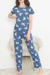 Desenli Pijama Takımı İndigo - 130.1287.