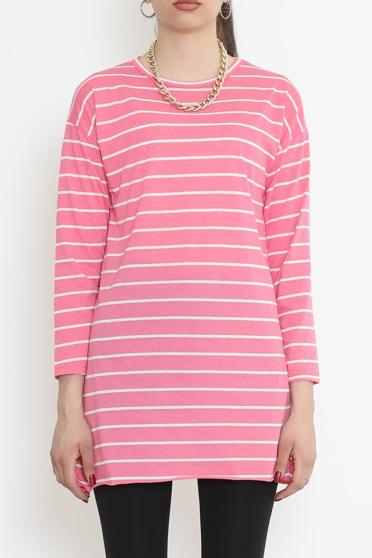 Çizgili Tunik Pembe - 11313.1567.