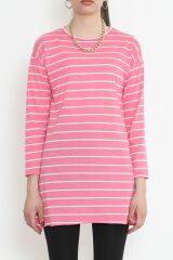 Çizgili Tunik Pembe - 11313.1567.