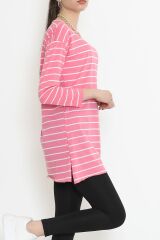 Çizgili Tunik Pembe - 11313.1567.