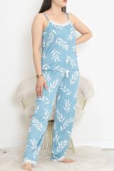 İp Askılı Battal Pijama Takımı Turkuaz - 174.1287.