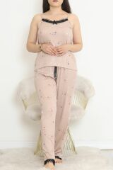 İp Askılı Battal Pijama Takımı Açıkpembe - 174.1287.