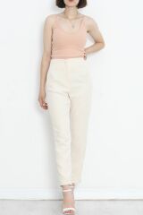 Beli Pensli Duble Pantolon Taş - 20647.683.