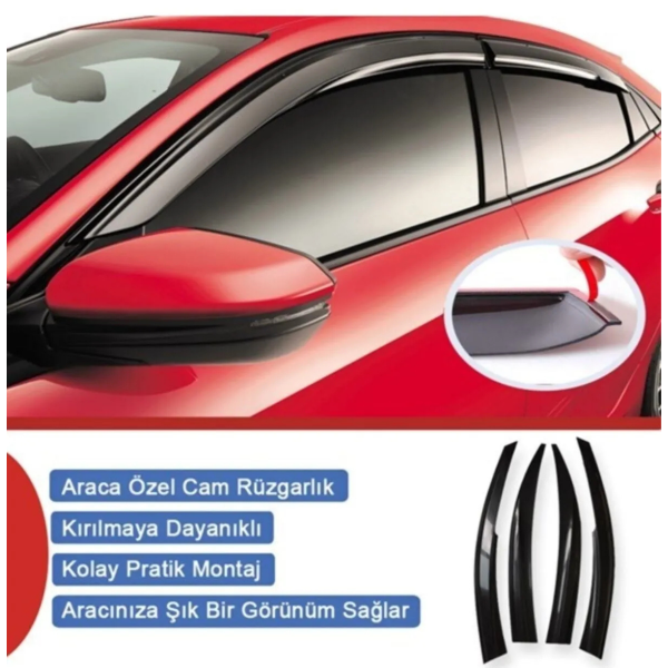 Renault Megane 4 Sedan Rüzgarlık 4'lü Takım