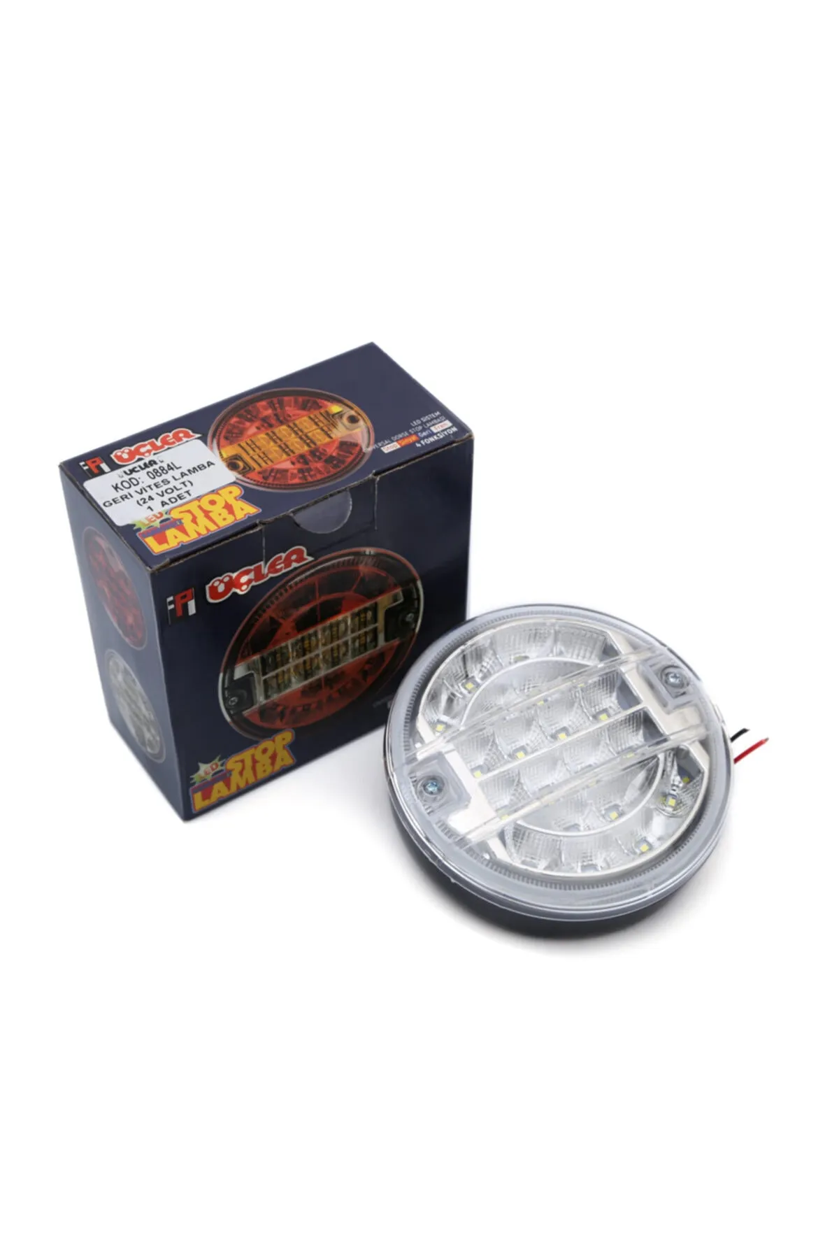Ledli Hamburger Stop Lamba Beyaz 24 Volt