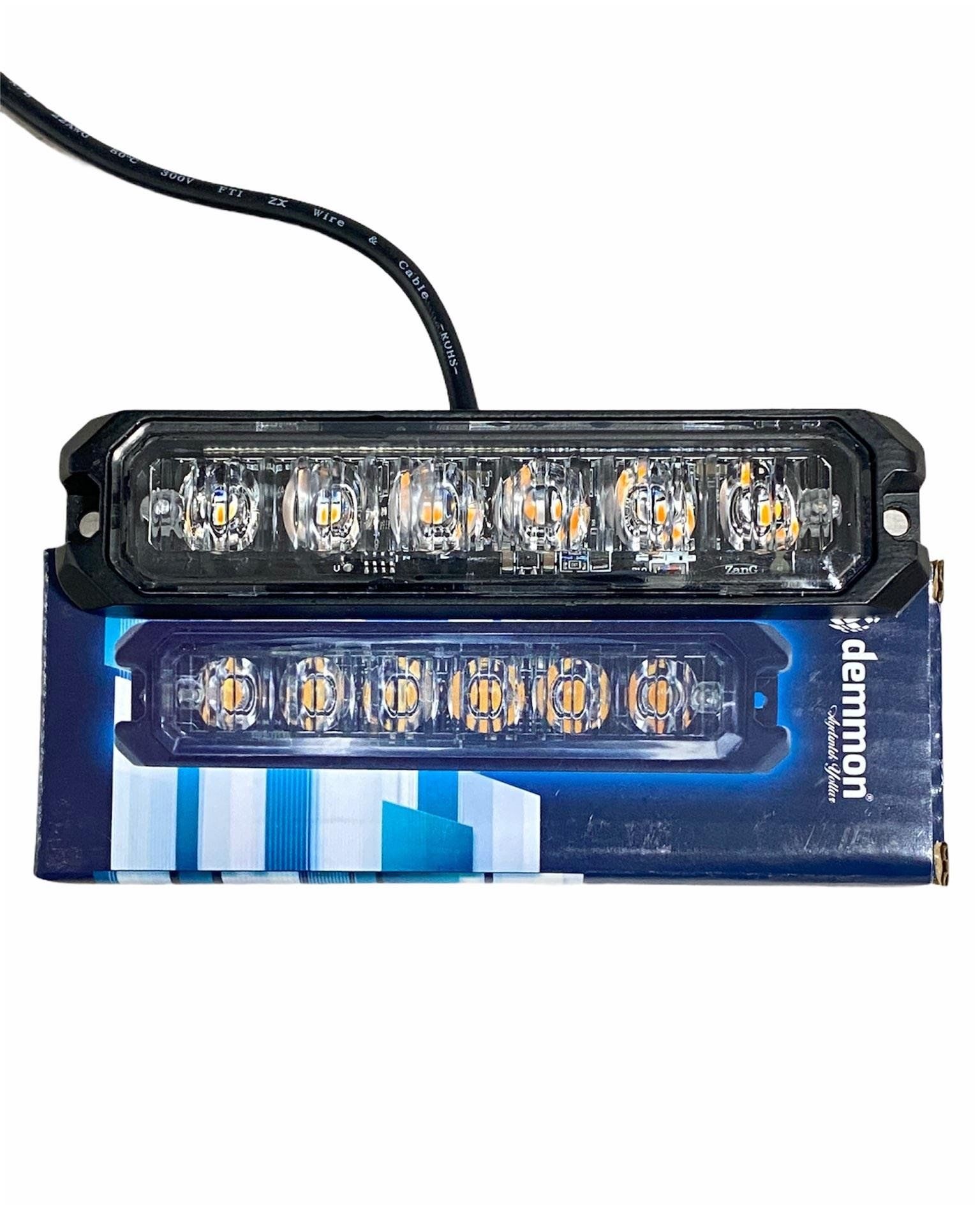 Demmon Çakar Lamba 6 Ledli 10 Fonksiyonlu (12-24 Volt Çalışır)