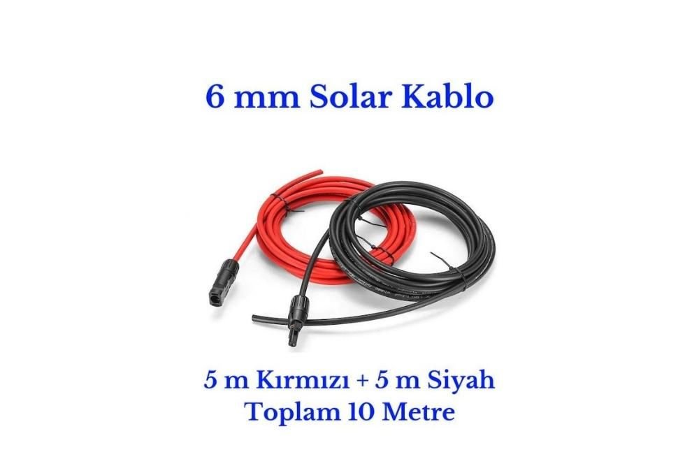 Lexron 6 mm Mc4 Soketli 10 Metre (5m+5m) Güneş Paneli Solar Kablo