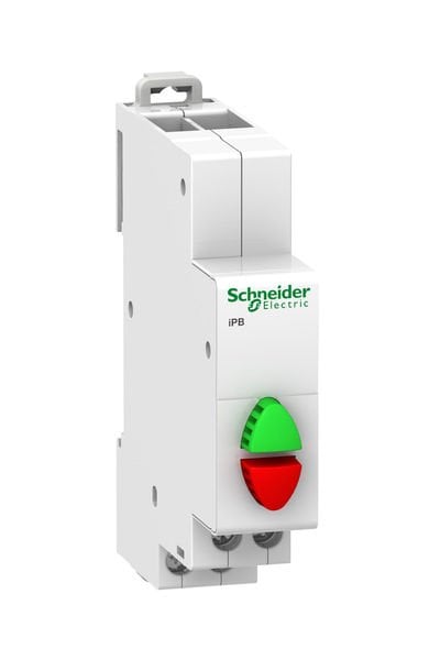 Schneider (A9E18034) iPB 1NA/1NK Kontaklı- Çitfli Butonlar, Yeşil Kırmızı