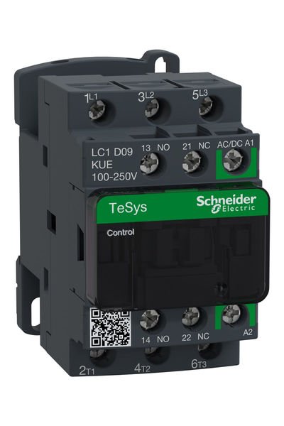Schneider (LC1D09KUE) TeSys Deca Green Kontaktör 3P 9A AC3 100-250VAC/DC