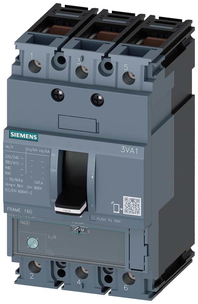 Siemens 3VA1110-4EE36-0AA0 SENTRON SERİSİ KOMPAKT TİP TERMİK MANYETİK GÜÇ ŞALTERİ; 3VA11; 36kA; TERMİK AYARLI; SABİT MANYETİK; 70-100A; 3 KUTUPLU