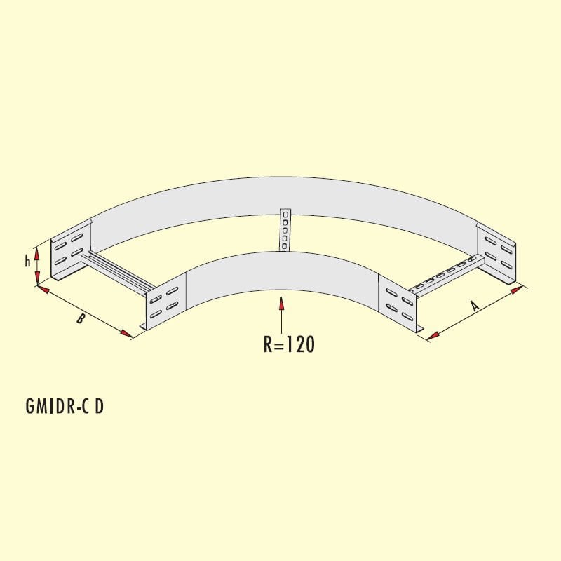 Gersan 90° Dönüş Elemanı (h=100 mm)