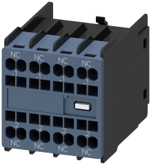 Siemens 3RH2911-2FA04 Yardımcı kontak bloğu, önde, 4 NC, .1/.2, .1/.2, .1/.2, .1/.2, akım yolu: 1 NC, 1 NC, 1 NC, 1 NC, 1 NC, yaylı terminal, 3RT2 kontaktörleri ve 3RH2 kontaktör röleleri için