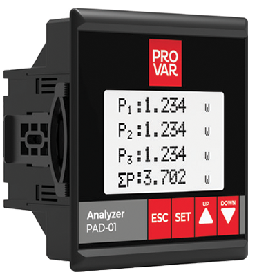 Provar (PAA-03) Kontak Çıkışlı Haberleşmeli Dijital Enerji Analizörü