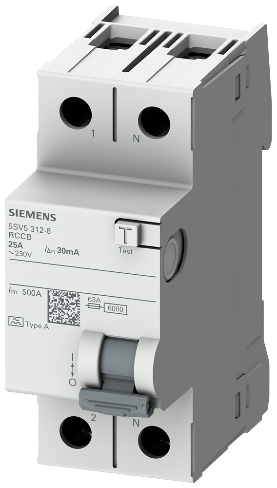 Siemens 5SV5616-6 A TİPİ HATA AKIMI KORUMA ANAHTARI-FI (KAÇAK AKIM KORUMA RÖLESİ) 63A; 230V; 300mA; 1P+N