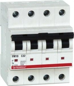 Federal MCB FM6 4P D6 6kA 230/400Vac 10-15In