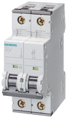 Siemens 5SY5225-7 25A; 2 FAZLI; DC ANAHTARLI OTOMATİK SİGORTA; 10kA; C TİPİ; YAVAŞ KARAKTERLİ