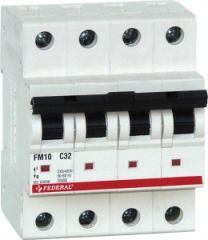 Federal MCB FM6L 4P C125 6kA 230/400Vac 8 In