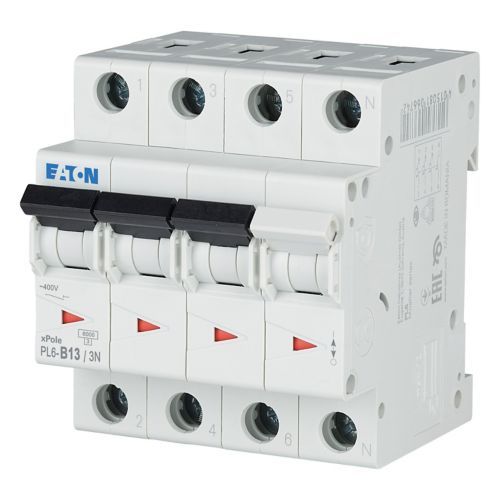 Eaton PL6-B13/3N Minyatür Devre Kesici - 6kA - B eğrisi - 3x13A+N (165004)