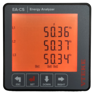 Vteke Şebeke Analizörleri (2-55.Harmonik Ölç,RS-485 Hab,2 Röle çıkış,1 Dij. İnput,Custom LCD)